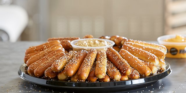 Half-Size Flavored Pretzel Rod Party Tray