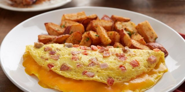 Bacon, Ham & Sausage Omelet