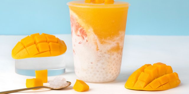 Caffeine-Free Mango Pomelo Sago Smoothie