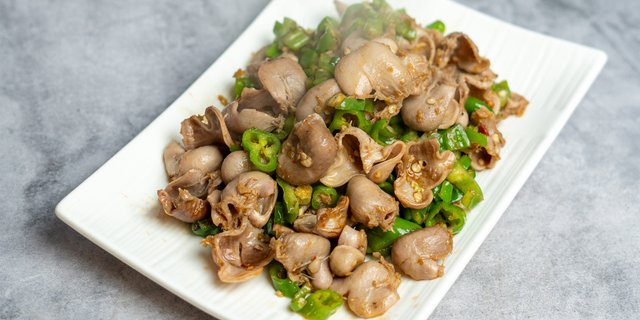 Stir-Fried Fish Maw w/ Fresh Long Hot Peppers