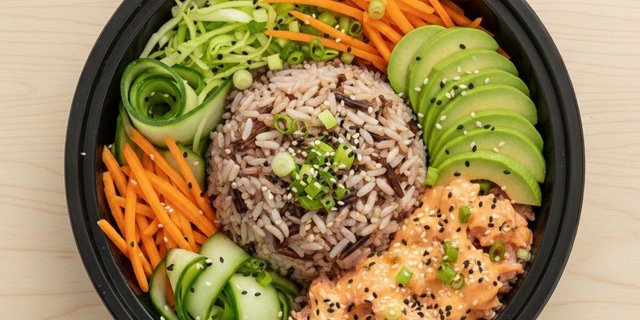 Spicy Smoked Salmon Poke Boxed Lunch