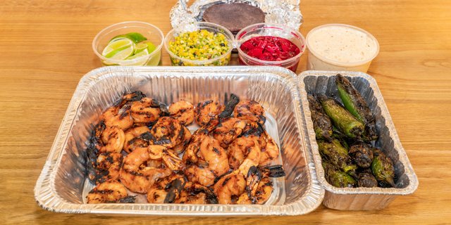 Chargrilled Mezcal Prickly Pear Glazed Shrimp
