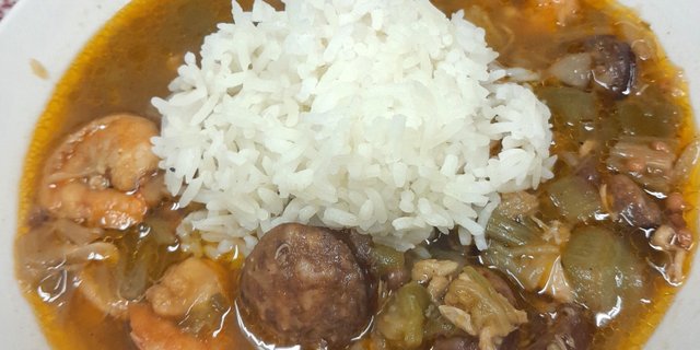 Seafood Sausage Gumbo & Rice