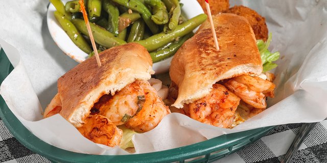 BBQ Shrimp Poor Boy Sandwich
