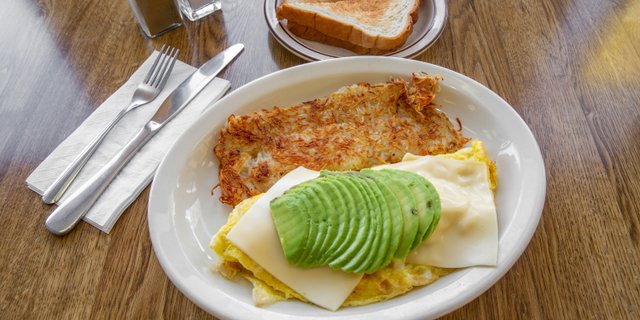 Mushroom, Cheese & Avocado Omelette
