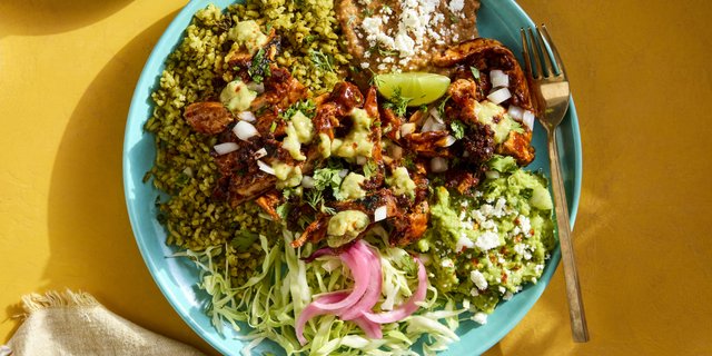 Chicken Adobada Rice Plate