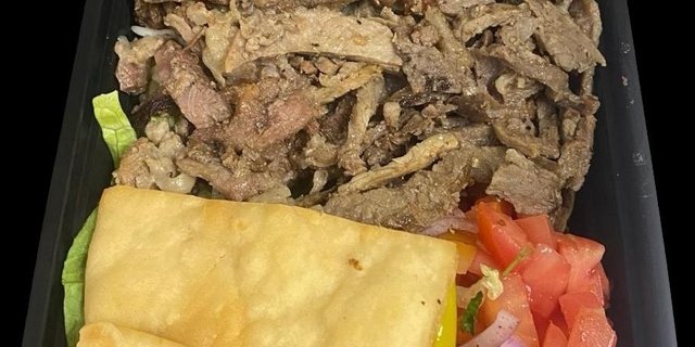 Beef Over Rice Plate