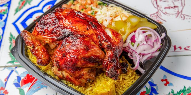 Whole Roasted Chicken Rice & Salad