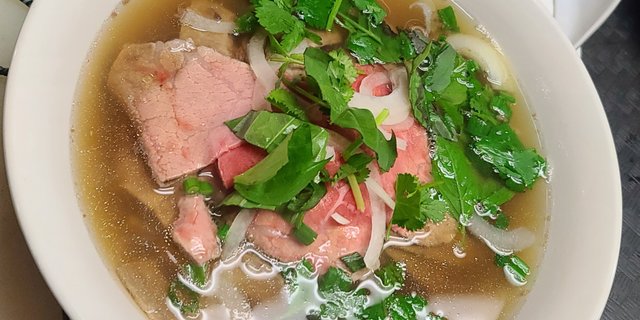 Sliced Rare Steak Pho