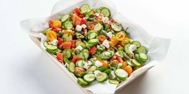 Classic Greek Cucumber & Tomato Salad
