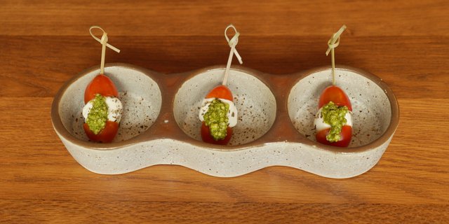 Vegetarian Caprese Salad on a Skewer