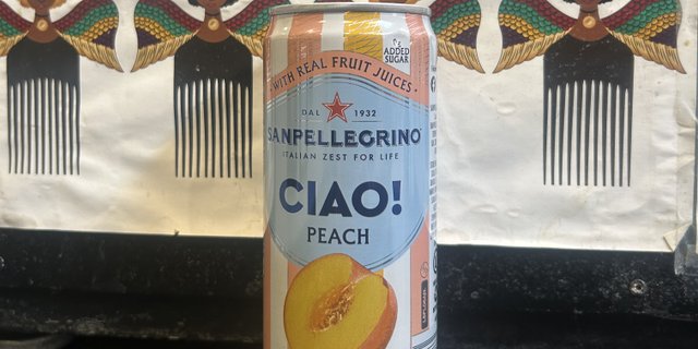 Sugar-Free Peach San Pellegrino.