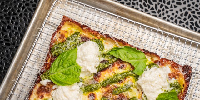 Burrata Pesto Detroit Pizza