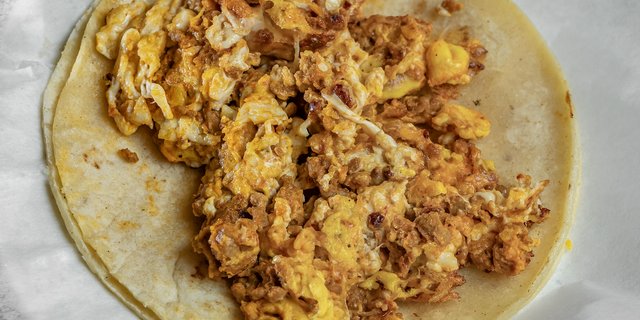 5 Breakfast Tacos w/ Corn Tortillas