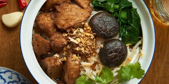Vegan Duck Noodle Soup