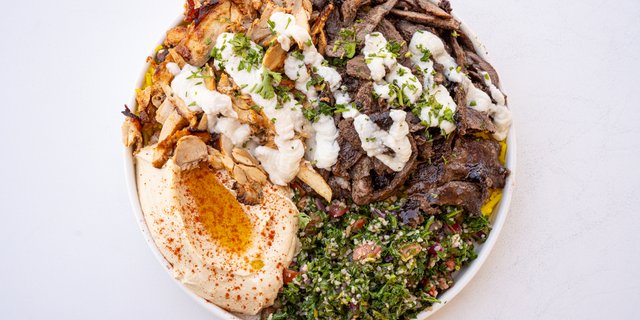 Wagyu Beef & Chicken Shawarma Plate