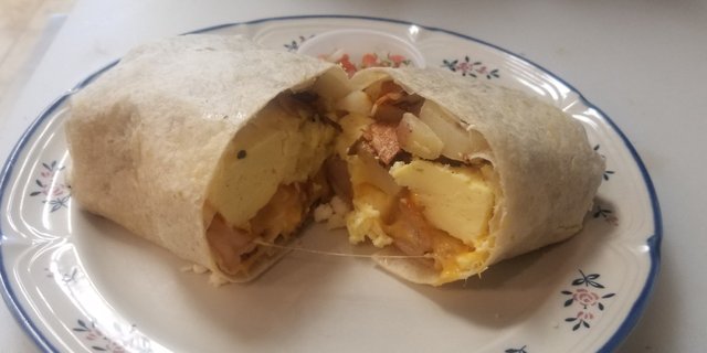 Shrimp & Eggs Breakfast Burrito