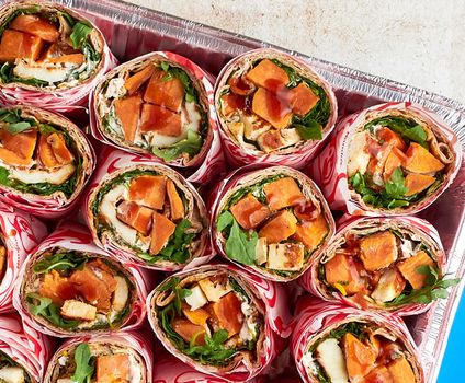 Sweet Potato Halloumi Wrap Platter