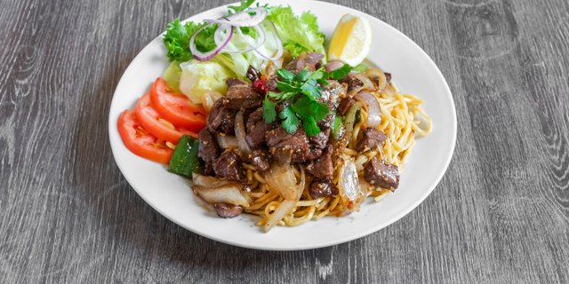 Shaking Beef Garlic Noodles