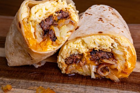 Spicy Korean BBQ Egg Breakfast Burrito