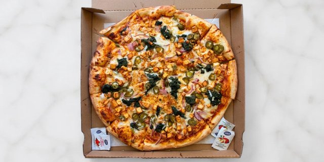 Desi Style Vegetarian Pizza