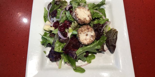 Apple Craisin Goat Cheese Salad