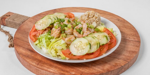 Lighter Garlic Shrimp Plate