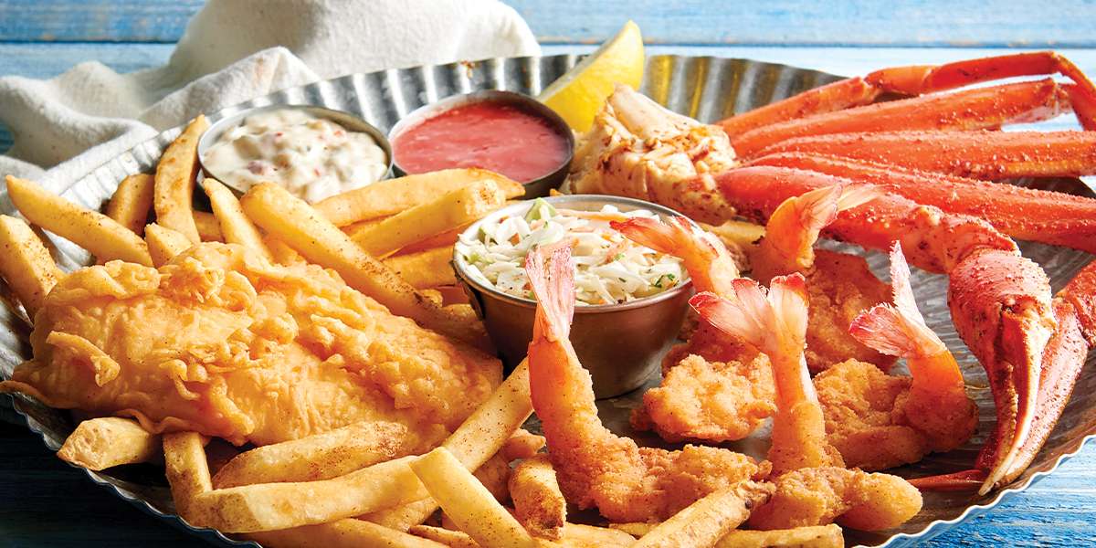 Joe's Crab Shack offers a variety of favorites from all parts of the sea and shore. From its extensive menu, guests can choose from buckets of seasonal seafood, fried shrimp platters, and fish dishes, as well as options from the "mainland" that include steak, sandwiches, and chicken.   - Joe's Crab Shack