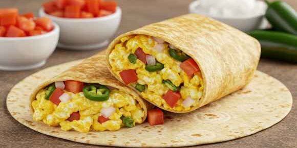 Mexican Omelette Breakfast Burrito