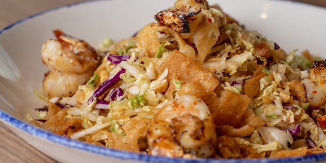Chopped Asian Salad w/ Glazed Shrimp