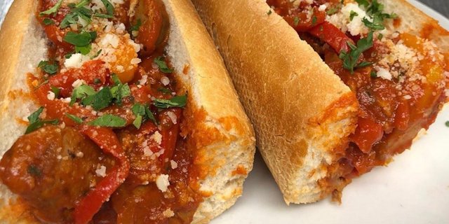 Spicy Sausage & Peppers Grinder