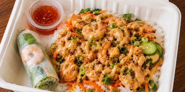 Grilled Shrimp Rice or Noodle Bowl Boxed Lunch