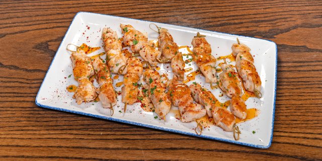 Hot Honey Chicken Bite Skewers