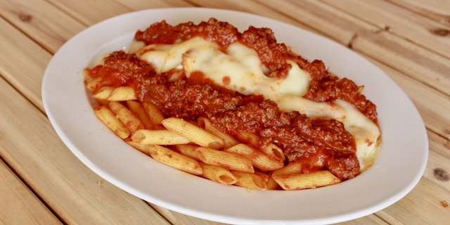 Baked Meat Sauce Pasta