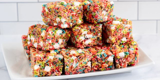 Fruity Pebble Marshmallow Bars