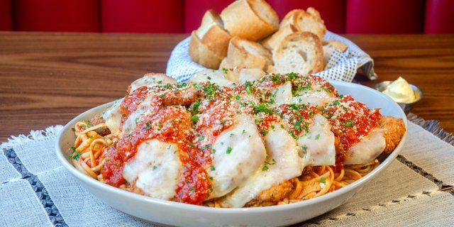 Parmesan Crusted Chicken Pasta