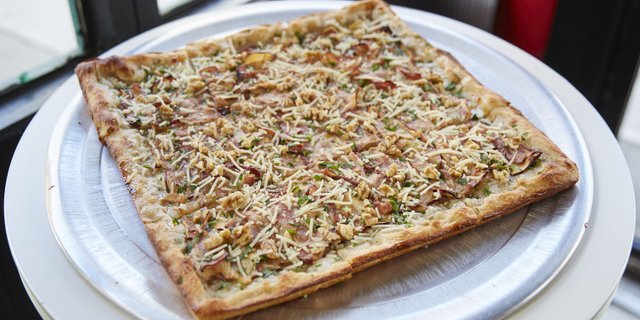 Square Apple Bacon Pizza