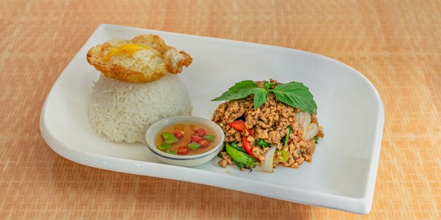 Ground Pork Basil w/ Fried Eggs