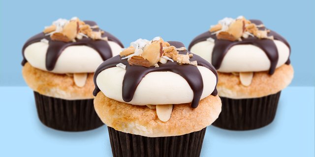 Chocolate Covered Coconut Almond Cupcakes