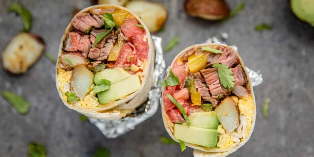 Breakfast Burrito w/ Red Salsa