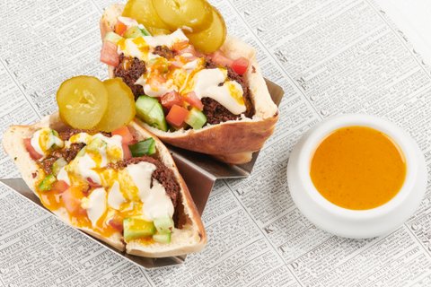 Individual Falafel Pita Breakfast Sandwich