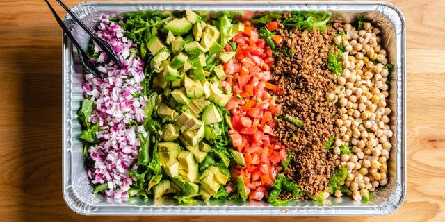 Crispy Chik'n Bacon Cobb Salad