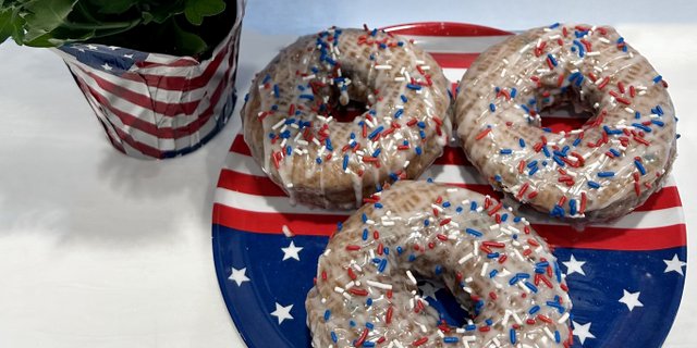 Vegan Patriotic Funfetti Donut