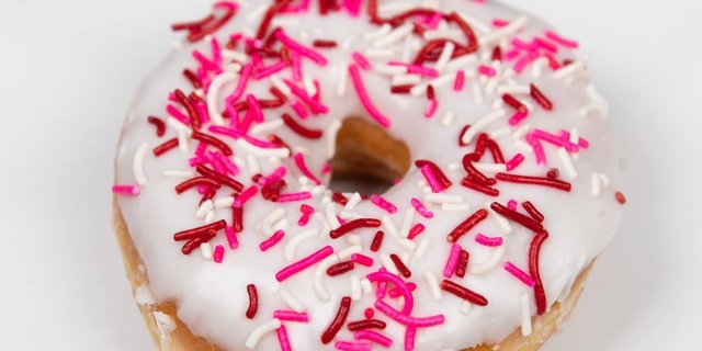 Sprinkles w/ Vanilla Icing Donut