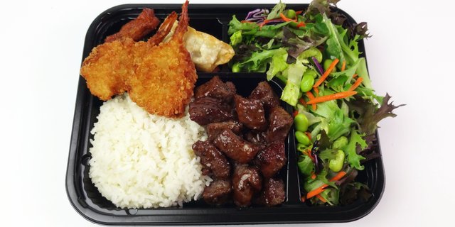 Teriyaki Steak Beef & Fried Shrimp Box