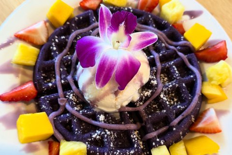 Ube Mochi Waffles