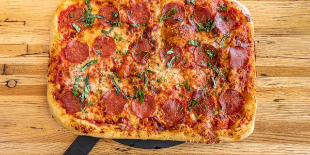 Pepperoni Grandma Pie