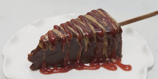 Peanut Butter & Jelly Time Cheesecake on a Stick