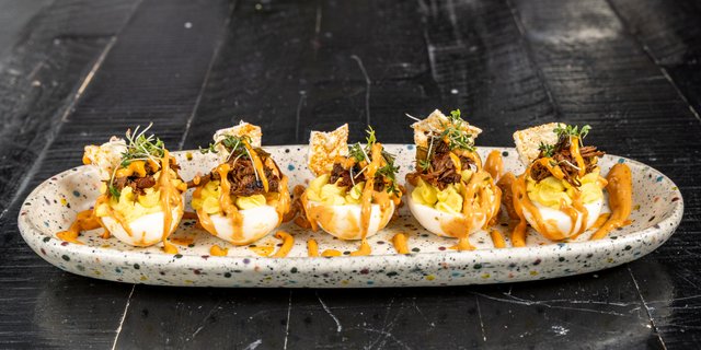 Birria Deviled Eggs