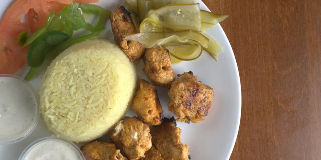 Chicken Kabobs & Rice Platter